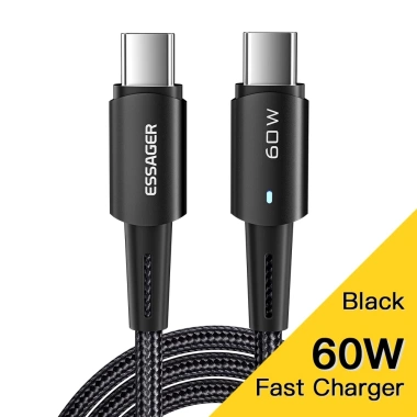 Cáp sạc nhanh ESSAGER 100W/60W 5A Type‑C AFC QC4.0 QC3.0 Samsung MBK Pro–53.400₫ 9