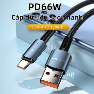 Cáp sạc nhanh Essager 66W 6A USB‑Type C cho Huawei, OPPO, VIVO - Giá chỉ 58.300₫ 2