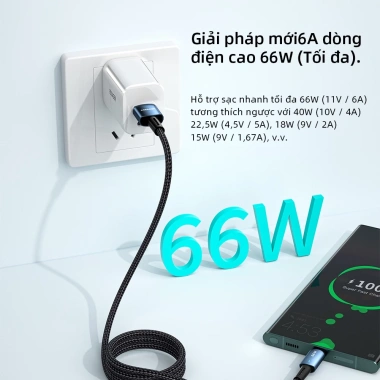 Cáp sạc nhanh Essager 66W 6A USB‑Type C cho Huawei, OPPO, VIVO - Giá chỉ 58.300₫ 4