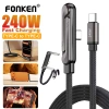Cáp sạc nhanh Fonken 240W Type‑C sang Type‑C, 360° xoay, gập lại, giá đỡ – chỉ 9.900₫