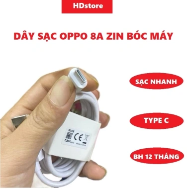 Cáp sạc nhanh Oppo 6.5A/8A Type‑C zin bóc máy, siêu bền, sạc full dòng – 65.000₫