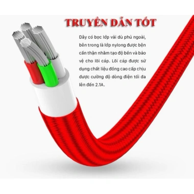 Cáp sạc nhanh Osuno 3‑in‑1 Type‑C, micro & Lightning – Chỉ 20.000đ, sạc siêu tốc 5
