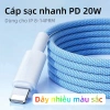 Cáp sạc nhanh PD bọc dù cho iPhone 8‑14 PRM dài 1m‑2m, tốc độ cao, giá chỉ 88.900₫ 2