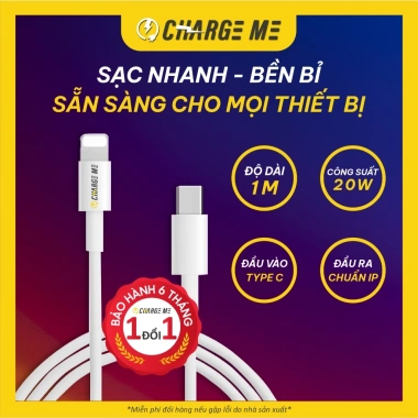Cáp sạc nhanh PD20W cho Phone 7-14, chống quá nhiệt, bảo hành 6 tháng, chỉ 69.000đ