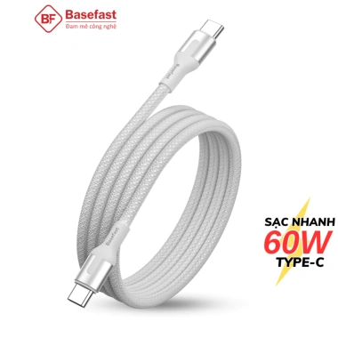 Cáp sạc nhanh Type-C 60W dây dù C-to-C Basefast siêu bền cho Samsung, Xiaomi - 98.000₫
