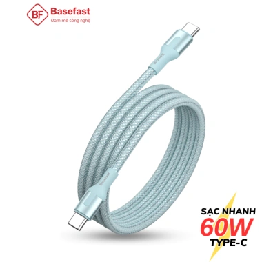 Cáp sạc nhanh Type-C 60W dây dù C-to-C Basefast siêu bền cho Samsung, Xiaomi - 98.000₫
