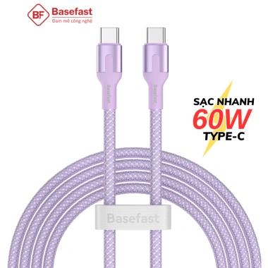Cáp sạc nhanh Type-C 60W dây dù C-to-C Basefast siêu bền cho Samsung, Xiaomi - 98.000₫