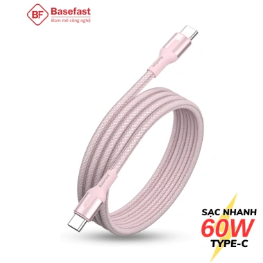 Cáp sạc nhanh Type-C 60W dây dù C-to-C Basefast siêu bền cho Samsung, Xiaomi - 98.000₫