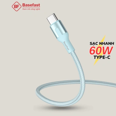 Cáp sạc nhanh Type-C 60W dây dù C-to-C Basefast siêu bền cho Samsung, Xiaomi - 98.000₫