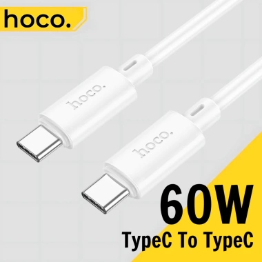 Cáp sạc nhanh Type C 60W Hoco silicon 2 đầu - Tương thích Samsung, Xiaomi, Oppo, giá chỉ 38.000₫