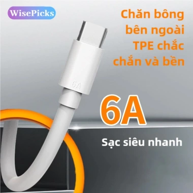 Cáp Sạc Nhanh Type-C 6A Siêu Flash Tương Thích Nhiều Thương Hiệu, Giá Ưu Đãi 94.479₫