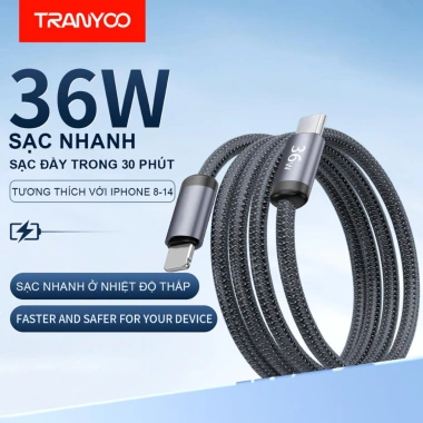 Cáp Sạc Nhanh Type C P21 P22 PD 60W Dây Bện Dù Chắc Chắn Giá 96.000₫ TRANYOO 2 Cáp Sạc Nhanh Type C P21 P22 PD 60W Dây Bện Dù Chắc Chắn Giá 96.000₫ TRANYOO 2