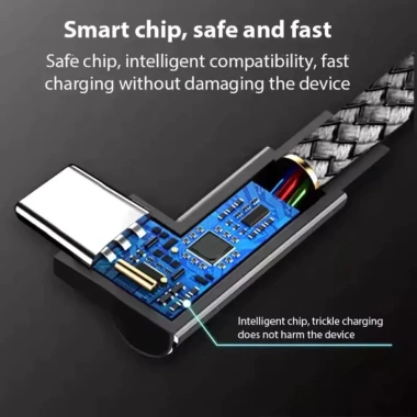 Cáp sạc nhanh USB 2.0 Type C 6A - Khuỷu tay góc thẳng, mở rộng C-C, giảm 17% 3