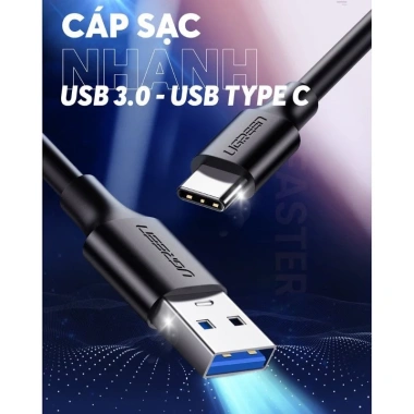 Cáp sạc nhanh USB 3.0 sang Type-C 3A dài 0.5-2m UGREEN US184 giá 83.000 VND 2