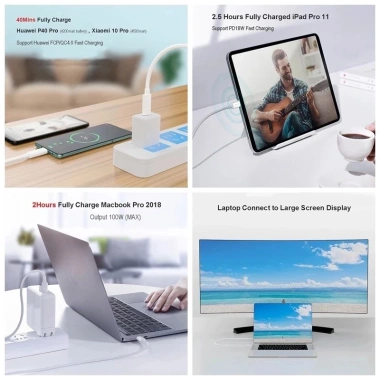 Cáp sạc nhanh USB-C 5A 100W 1m/2m - Tương thích Xiaomi, Samsung, Huawei, MacBook, iPad - Giá chỉ 75.158₫ 5 Cáp sạc nhanh USB-C 5A 100W 1m/2m - Tương thích Xiaomi, Samsung, Huawei, MacBook, iPad - Giá chỉ 75.158₫ 5