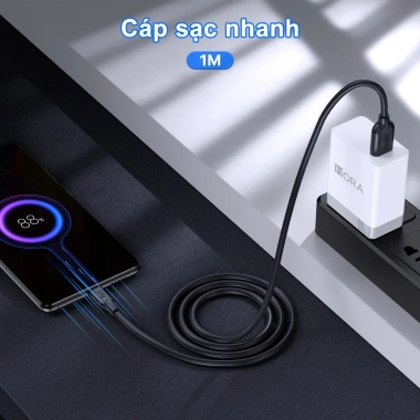 Cáp sạc Type C 60W 3A 1m bọc dù sạc nhanh Samsung Xiaomi Oppo iPhone Giá 29.000₫ 8