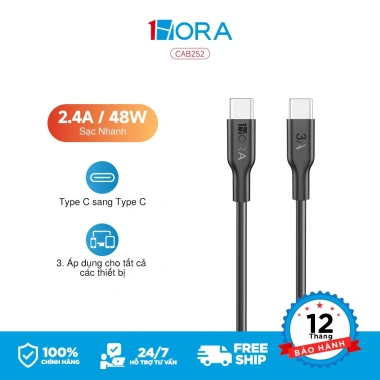 Cáp sạc Type C 60W 3A 1m bọc dù sạc nhanh Samsung Xiaomi Oppo iPhone Giá 29.000₫ 10