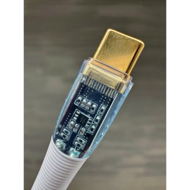 Cáp Sạc Type-C Type-C 100W 2m Trong Suốt, Đầu Mạ Vàng, Chống Rối, Siêu Bền 3
