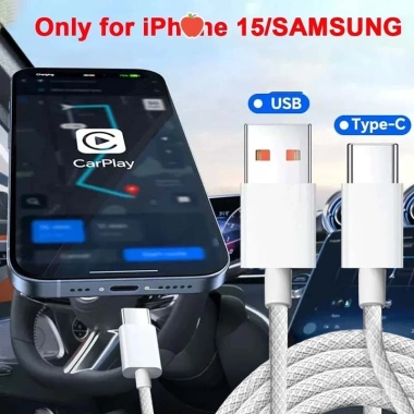 Cáp sạc USB‑C 20W cho iPhone 15 Pro Max & Samsung – Dây dữ liệu tốc độ cao, bím Nylon chống vỡ, tương thích CarPlay