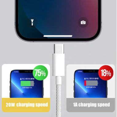 Cáp sạc USB‑C 20W cho iPhone 15 Pro Max & Samsung – Dây dữ liệu tốc độ cao, bím Nylon chống vỡ, tương thích CarPlay