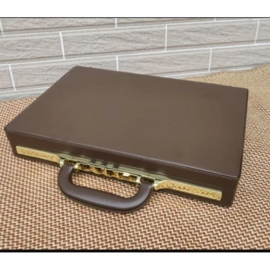 Cặp táp khóa số Doanh nhân 7.731 – Size 38x26x6cm, sang trọng đen & nâu