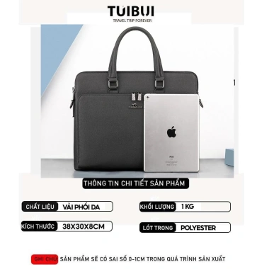 Cặp túi da nam PUFANDAISHU da PU, đựng laptop, tài liệu A4 – Giá 755.000₫