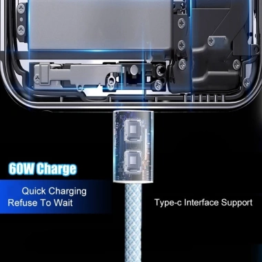 Cáp Type-C 60W Sạc Nhanh iPhone 15/16 Pro Max – Nylon mỏng, chống mài mòn, chỉ 38.800₫ 6