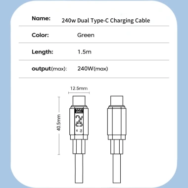 Cáp Type C sang Type C 240W sạc nhanh, công suất cao, tương thích Samsung, Huawei 8