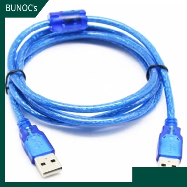 Cáp USB 2.0/3.0 2 đầu đực 60-300cm, màu xanh/đen, BUNOC's - Giá 24.000₫