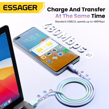 Cáp USB C Essager 60W PD - Tương thích iPhone 16/15/14, Xiaomi, Huawei, Samsung, MacBook, iPad - Sạc nhanh, Giá 63.800₫ 7 Cáp USB C Essager 60W PD - Tương thích iPhone 16/15/14, Xiaomi, Huawei, Samsung, MacBook, iPad - Sạc nhanh, Giá 63.800₫ 7