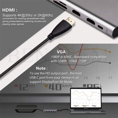 Cáp USB C Hub 11 trong 1 HDMI 4K, RJ45 LAN, VGA, PD, SD/TF, AUX 3.5mm - 308.000₫ 6 Cáp USB C Hub 11 trong 1 HDMI 4K, RJ45 LAN, VGA, PD, SD/TF, AUX 3.5mm - 308.000₫ 6