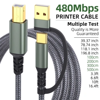 Cáp USB C sang USB B 480Mbps Hrtyvhin - Kết nối máy in, máy quét, âm nhạc, giá 93.794k