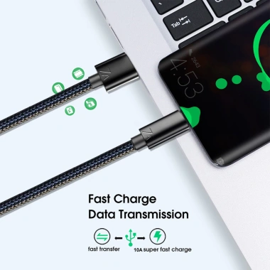 Cáp USB Type C đa năng 7A sạc nhanh 120W nylon bện 0.25‑2m cho máy tính bảng, điện thoại 4