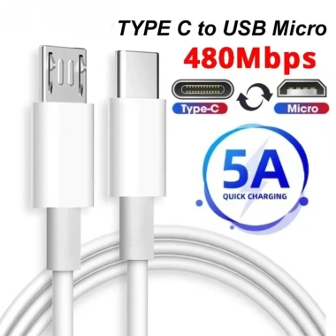 Cáp USB Type C sang Micro 5A sạc nhanh OTG cho Samsung Huawei Dây dữ liệu di động