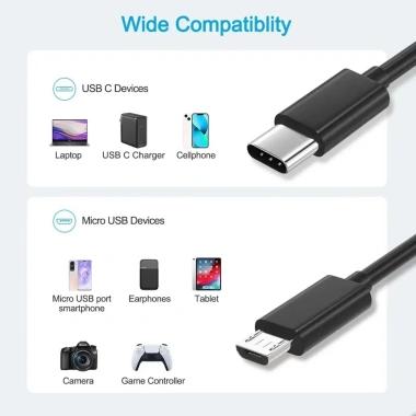 Cáp USB Type-C sang Micro 5A sạc nhanh OTG - Dây dữ liệu di động giá 34.650₫ 3 Cáp USB Type-C sang Micro 5A sạc nhanh OTG - Dây dữ liệu di động giá 34.650₫ 3