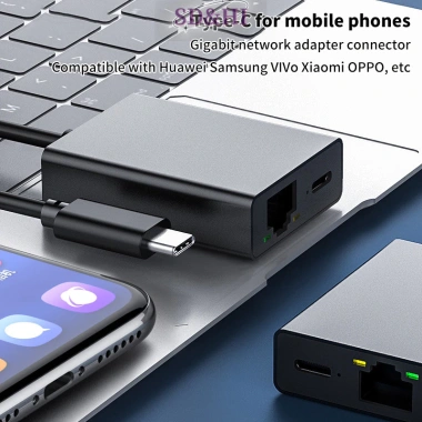 Cáp USB Type-C sang RJ45 1.000Mbps SD&HI - Hỗ trợ sạc PD, chuyển đổi mạng nhanh cho điện thoại & máy tính bảng
