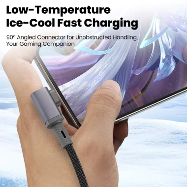 Cáp USB Type‑C 90° 66W 6A Sạc Nhanh Dữ Liệu 0.15‑0.5m Khuỷu Tay Ngân Hàng Điện