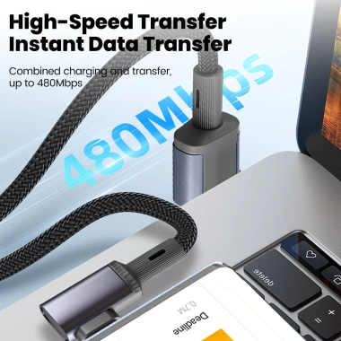 Cáp USB Type‑C 90° 66W 6A Sạc Nhanh Dữ Liệu 0.15‑0.5m Khuỷu Tay Ngân Hàng Điện