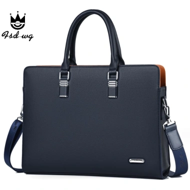 Cặp văn phòng cao cấp Fsd.Wg da PU chống nước, laptop 14'', màu Đen/Nâu/Xanh - 735k 3