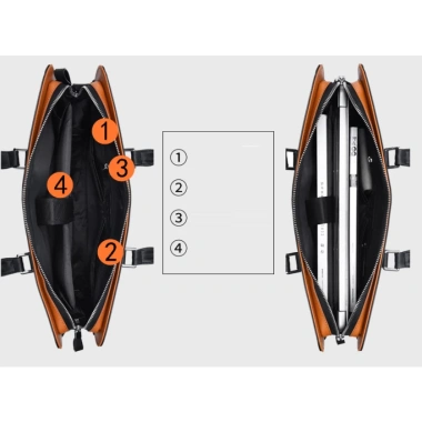 Cặp văn phòng cao cấp Fsd.Wg da PU chống nước, laptop 14'', màu Đen/Nâu/Xanh - 735k 8