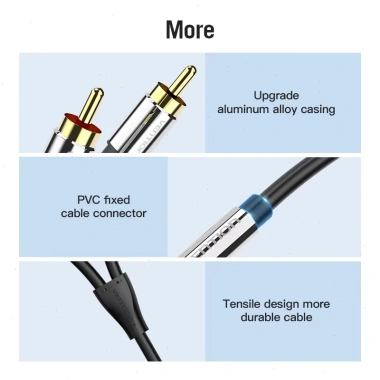 Cáp Vention RCA sang Jack 3.5mm - Bộ chia 2RCA, độ dài 1.5‑5m, giá 59.820₫ 5