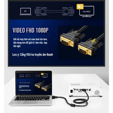 Cáp VGA Male to Male Full-HD 1.080P Cao Cấp NYT - BH 12T Chính Hãng, Giá 99.000đ 2