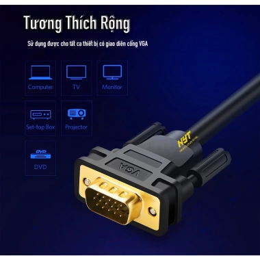 Cáp VGA Male to Male Full-HD 1.080P Cao Cấp NYT - BH 12T Chính Hãng, Giá 99.000đ 3