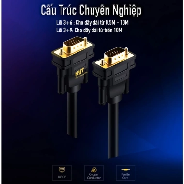 Cáp VGA Male to Male Full-HD 1.080P Cao Cấp NYT - BH 12T Chính Hãng, Giá 99.000đ 7