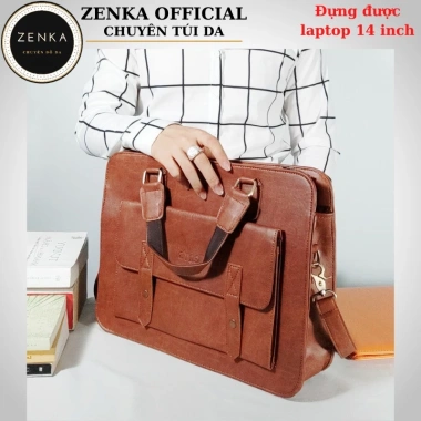 Cặp xách công sở cao cấp Zenka VIP01 da thật sang trọng, lịch lãm, giảm 23 phần trăm 703.452 VND