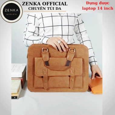 Cặp xách công sở cao cấp Zenka VIP01 da thật sang trọng, lịch lãm, giảm 23 phần trăm 703.452 VND