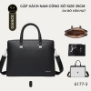 Cặp xách công sở nam da bò dập vân hạt 35cm laptop 14 inch - Giá 1,500,000₫ QCCC