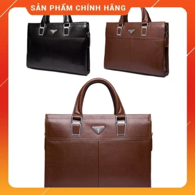 Cặp xách da nam công sở Sapolney da bò nâu-đen 250mm – cao cấp, bảo hành 24 tháng, giá chỉ 2.09 triệu