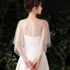Capelet Khăn Choàng Sheer Tulle Ngọt Trai Hạt Trắng Vintage Dài Thấp 106k 6