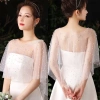Capelet Khăn Choàng Sheer Tulle Ngọt Trai Hạt Trắng Vintage Dài Thấp 106k 9